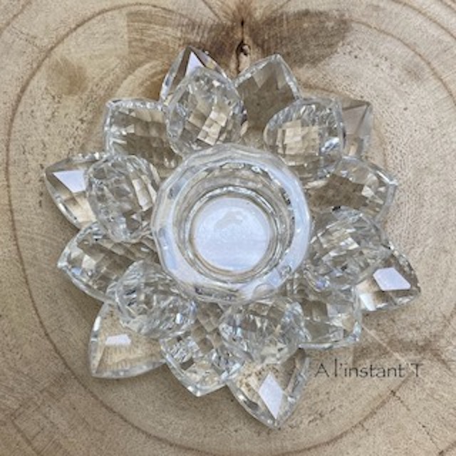 Bougeoir Lotus cristal