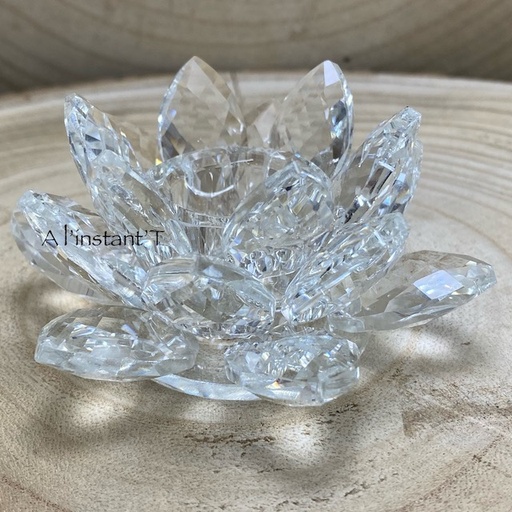 [13127] Bougeoir Lotus cristal